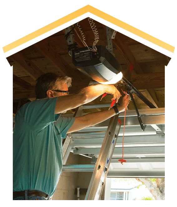 All About Garage Doors technician servicing a garage door